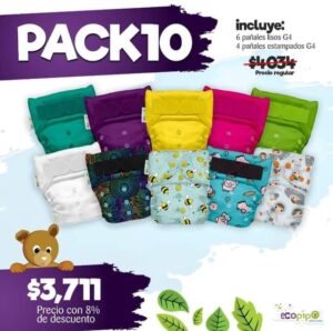 Pack 10 pañales ecopipo