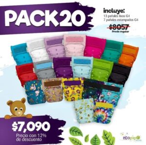 Pack 20 pañales ecopipo